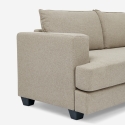 Canapé d'angle 3 places design avec méridienne en tissu beige Avior Catalogue