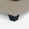 Canapé d'angle 3 places design avec méridienne en tissu beige Avior Choix
