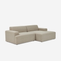 Canapé 3 places design moderne avec méridienne droite en tissu Toliman Offre