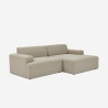 Canapé 3 places design moderne avec méridienne droite en tissu Toliman Offre