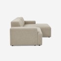 Canapé 3 places design moderne avec méridienne droite en tissu Toliman Remises