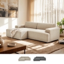Canapé 3 places avec méridienne gauche design en tissu Seginus Modèle