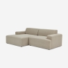 Canapé 3 places avec méridienne gauche design en tissu Seginus Dimensions