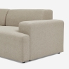 Canapé 3 places avec méridienne gauche design en tissu Seginus 