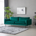 Canapé 3 places moderne et élégant en velours vert foncé Tashi Promotion