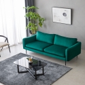 Canapé 3 places moderne et élégant en velours vert foncé Tashi Vente