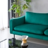 Canapé 3 places moderne et élégant en velours vert foncé Tashi Modèle
