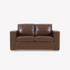 Canapé  2 places salon design classique en similicuir marron Momo Offre