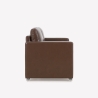 Canapé  2 places salon design classique en similicuir marron Momo Remises