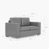 Canapé  2 places salon design classique en similicuir marron Momo Prix