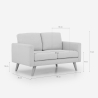 Canapé 2 places design scandinave moderne en tissu Marek 