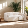 Canapé 2 places modulaire incurvé en tissu beige Yuna-2 Promotion