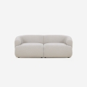 Canapé 2 places modulaire incurvé en tissu beige Yuna-2 Vente