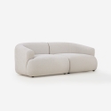 Canapé 2 places modulaire incurvé en tissu beige Yuna-2 Offre