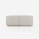 Canapé 2 places modulaire incurvé en tissu beige Yuna-2 Remises