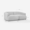Canapé 2 places modulaire incurvé en tissu beige Yuna-2 Achat