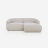 Canapé design moderne modulaire 2 places en tissu avec pouf Yuna-2P Vente