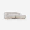 Canapé design moderne modulaire 2 places en tissu avec pouf Yuna-2P Offre