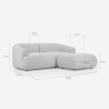 Canapé design moderne modulaire 2 places en tissu avec pouf Yuna-2P 