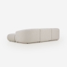 Canapé 3 places modulable incurvé avec repose-pieds en tissu Yuna-3P Remises