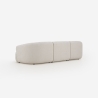 Canapé 3 places modulaire incurvé en tissu beige Yuna-3 Offre
