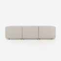 Canapé 3 places modulaire incurvé en tissu beige Yuna-3 Remises