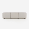 Canapé 3 places modulaire incurvé en tissu beige Yuna-3 Remises