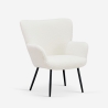 Fauteuil de salon moderne en tissu bouclé blanc Womb Promotion