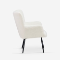Fauteuil de salon moderne en tissu bouclé blanc Womb Remises