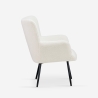 Fauteuil de salon moderne en tissu bouclé blanc Womb Remises