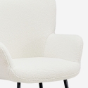 Fauteuil de salon moderne en tissu bouclé blanc Womb Choix