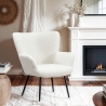Fauteuil de salon moderne en tissu bouclé blanc Womb Vente