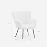 Fauteuil de salon moderne en tissu bouclé blanc Womb Modèle