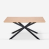 Table avec pieds croisés design 160x90 en bois et métal Shaila Réductions