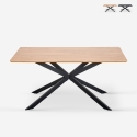 Table avec pieds croisés design 160x90 en bois et métal Shaila Promotion