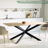 Table avec pieds croisés design 160x90 en bois et métal Shaila Offre