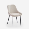 Chaise de cuisine moderne en tissu avec pieds en métal noir Piros Modèle