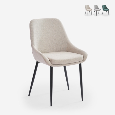 Chaise de cuisine moderne en tissu avec pieds en métal noir Piros Promotion