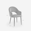 Chaise salle à manger et cuisine accoudoirs moderne en velours Rozan 