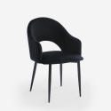 Chaise salle à manger et cuisine accoudoirs moderne en velours Rozan 