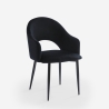 Chaise salle à manger et cuisine accoudoirs moderne en velours Rozan 