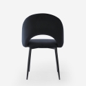 Chaise salle à manger et cuisine accoudoirs moderne en velours Rozan 