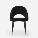 Chaise salle à manger et cuisine accoudoirs moderne en velours Rozan 