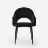Chaise salle à manger et cuisine accoudoirs moderne en velours Rozan 