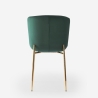 Chaise en tissu design pour salle à manger avec pieds dorés Virin 