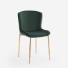 Chaise en tissu design pour salle à manger avec pieds dorés Virin 