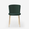 Chaise en tissu design pour salle à manger avec pieds dorés Virin 
