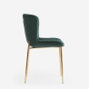 Chaise en tissu design pour salle à manger avec pieds dorés Virin 