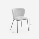 Chaise salle à manger au design moderne en tissu pieds noirs Lasta 