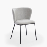 Chaise salle à manger au design moderne en tissu pieds noirs Lasta Dimensions